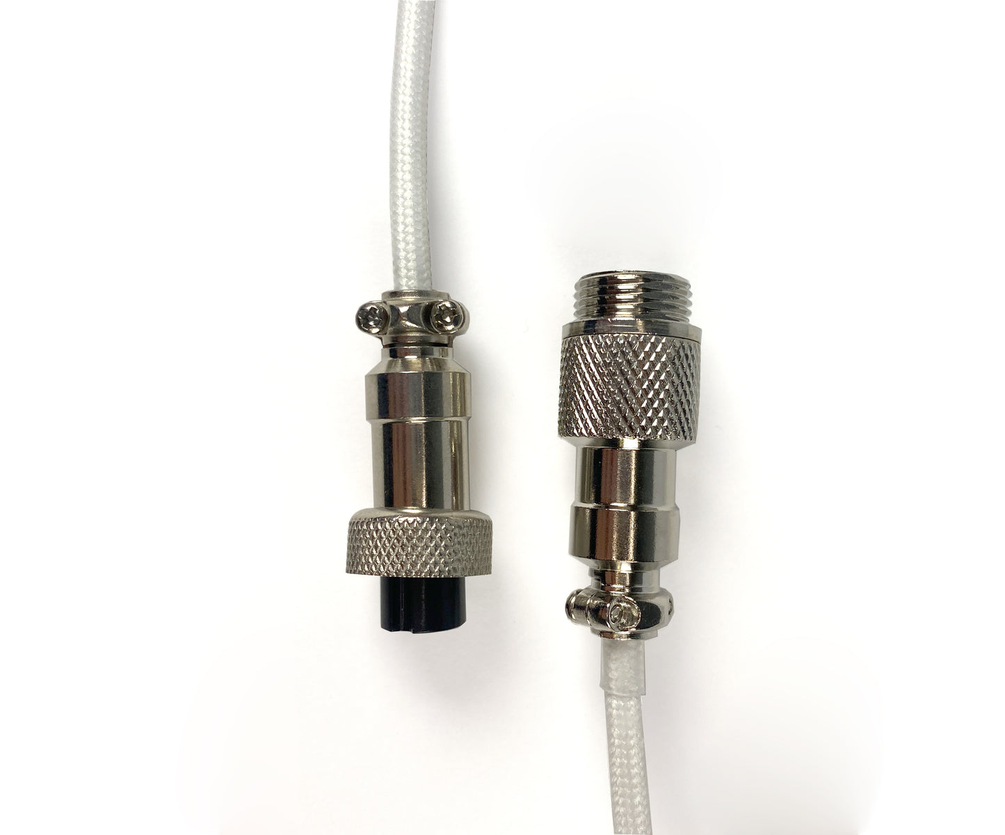 Cable blanco en espiral para teclado mecánico