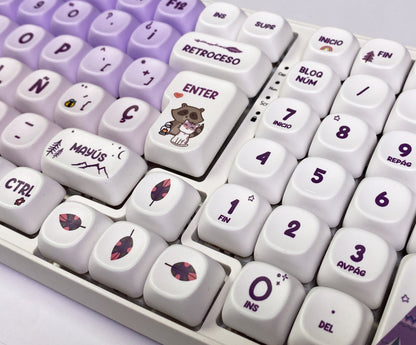 Teclas Campamento Kawaii + Teclado Niemi 101 Blanco