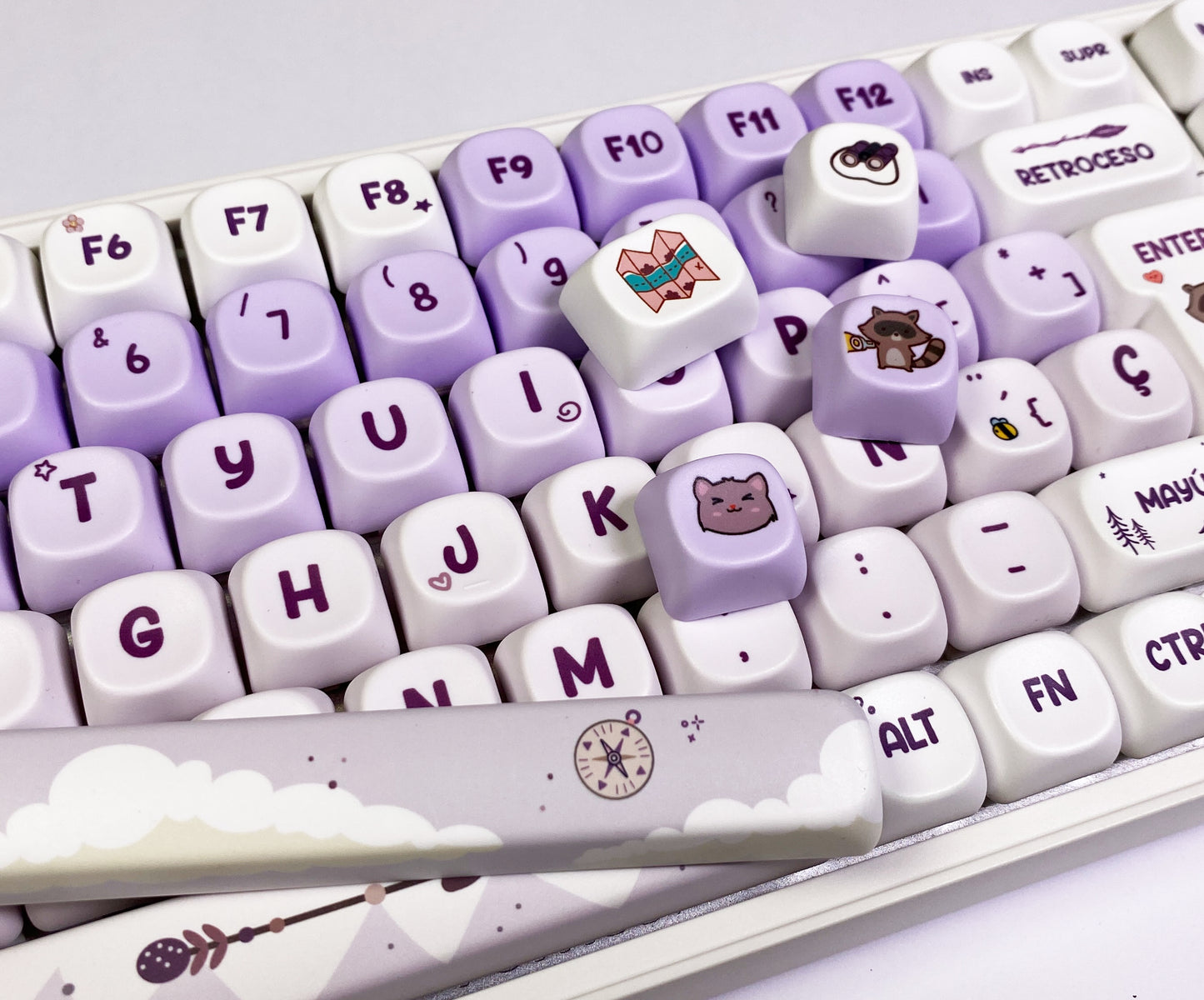Teclas Campamento Kawaii + Teclado Niemi 101 Blanco
