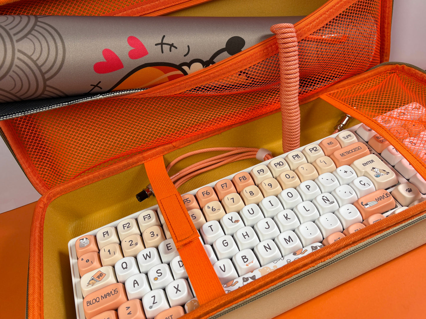 Funda crema - naranja